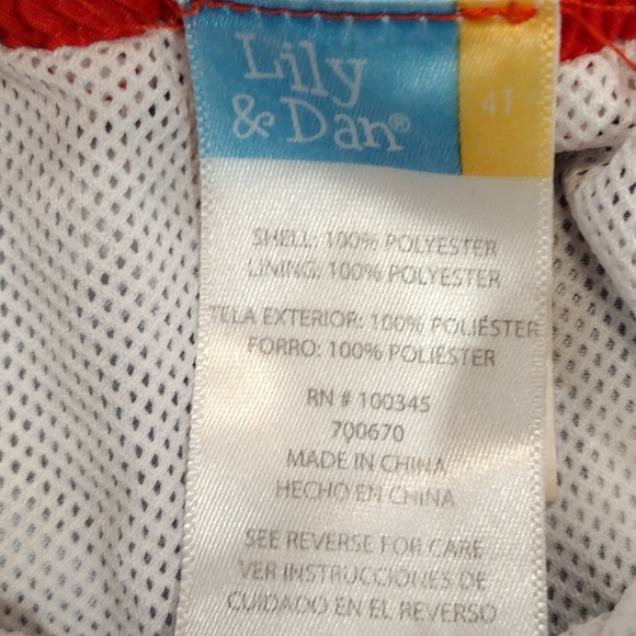 Lily and Dan boy's star spangled swim trunks, size 5, red, white and blue - Picture 4 of 4